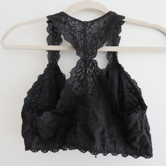 FELINA Lace Racerback‎ Wireless Bra Bralette Stretch Black - Size Medium - Picture 9 of 13
